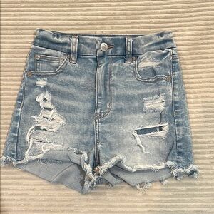 American Eagle Outfitters Blue Distressed Jean Shorts